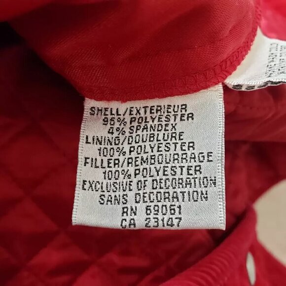 Talbots Red Diamond Quilted Corduroy Trim Snap Button Barn Jacket Sz Small - Picture 8 of 10